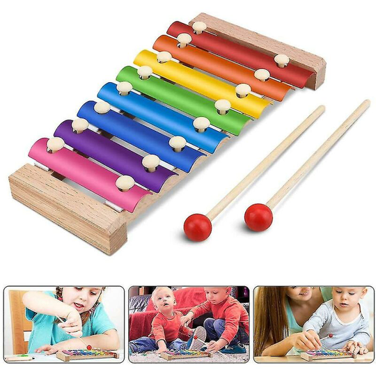 Musical Toy Drum Percussion, Toy Xylophone With Mallet, 1 Piece, Colorful Zinuo Boutique - Flkwoh