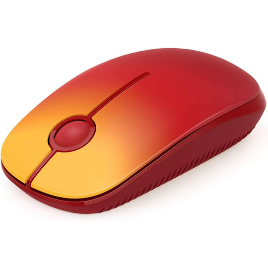 Wireless Mouse, Vssoplor 2.4G Slim Laptop Mouse with Nano Receiver for Laptop, pc, Notebook, Computer (Yellow to Red)