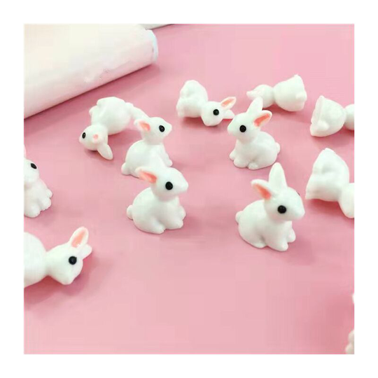 Garden Cute Crafts Figurines Garden Decoration Small White Rabbit 10pcs