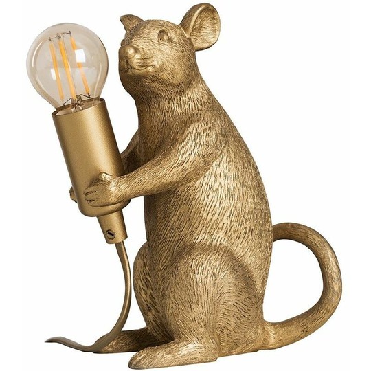 Minisun - Sitting Rat Table Lamp Mouse Lights Bedside - Gold