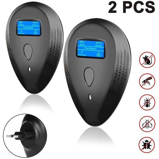 2pcs Ultrasonic Pest Repeller,3 Level Adjustable Pest Repeller Control