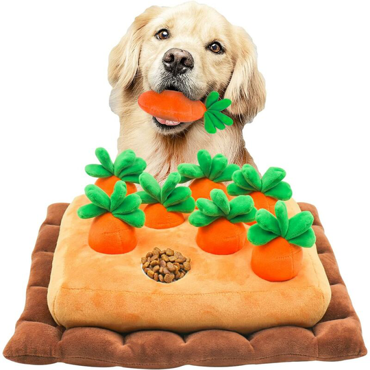 Readcly - Carrot Dog Sniff Mat, Dog Trainer Snuffle Mat, Slow Feeding Snuffle Mat Interactive Dog Toy Dog Sniffing Mat Dog Puzzle Toys Stress Release