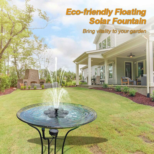 Fontaine Solar Ett & Eacute; Rieur 1.5W, pump & agrave; Solar water, solar basin pump with battery and 4 nozzles, solar fountain pump, mini floating