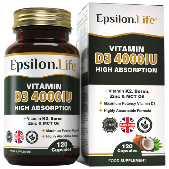 Epsilon Vitamin D3 K2 mk7 with Zinc, Boron and MCT Oil