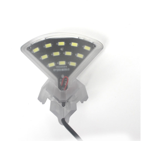 Aquarium led Fan-shaped Clamp Lamp with 8pcs High Light SMD5730 LEDs Fish Tank White Light