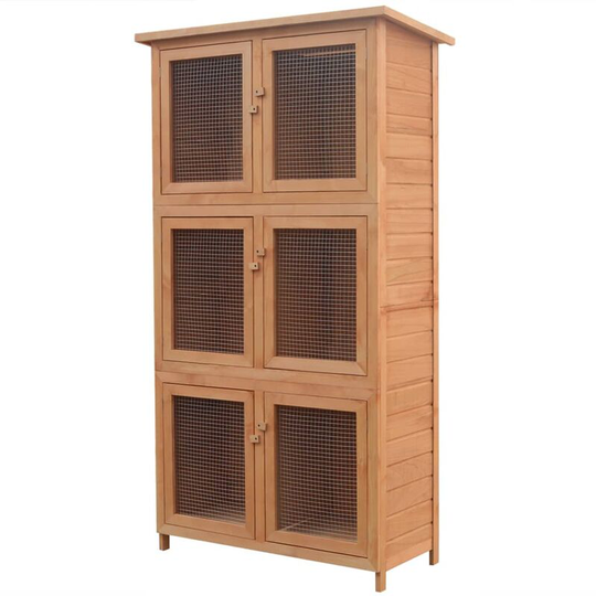 Vidaxl - Animal Rabbit Cage 6 Rooms Wood Brown