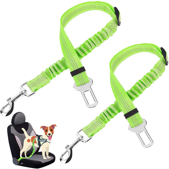 Dog Seat Belt 2 Packs Adjustable Length Heavy Duty Elastic Pet Car Seat