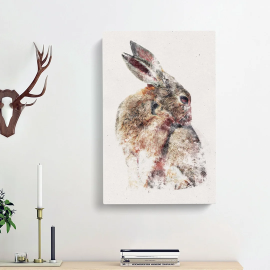 Brown Rabbit - Wrapped Canvas Painting Print