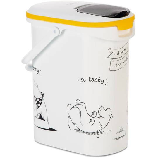 Curver - Pet Food Container Dinner is Served Dog 10L White