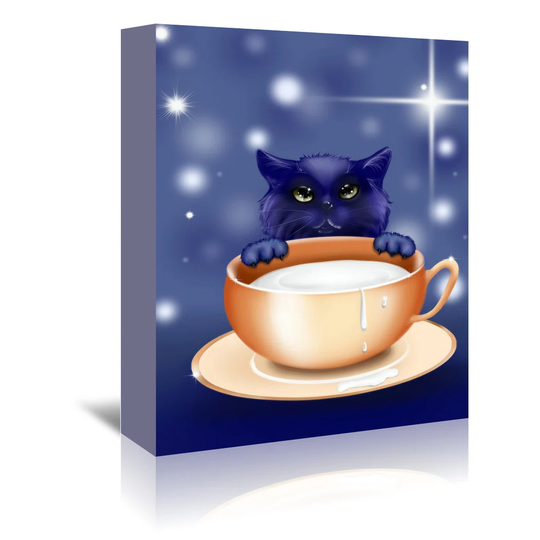 Wonderful Dream Fantasy Kitten Graphic Art Wrapped on Canvas