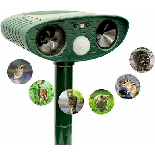 Naxunnn - Ultrasonic repulsive device - Frequent Animal - Repeller with the cat - Dog repuror with solar and flash motion sensor - Waterproof for the