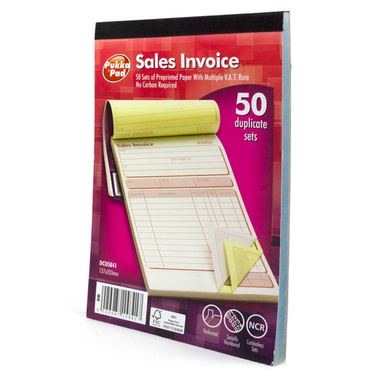 Sales Invoice Book NCR 50 Duplicate Sets Carbonless (Pack of 1)