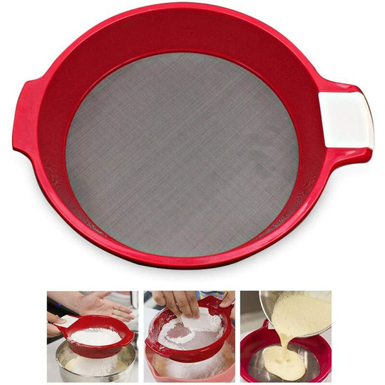 21.6 x 17cm Fine Mesh Stainless Steel Flour Sifter for Home Kitchen,Fine Mesh Stainless Steel Powdered Sugar Sifter Hand Filter Flour Sifter