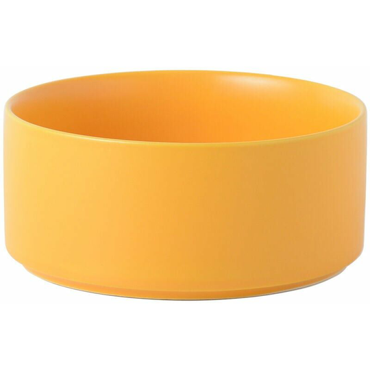 Cat bowl Ceramic bowl Non-slip dog bowl Dog bowl, small straight bowl 12.8 cm yellow