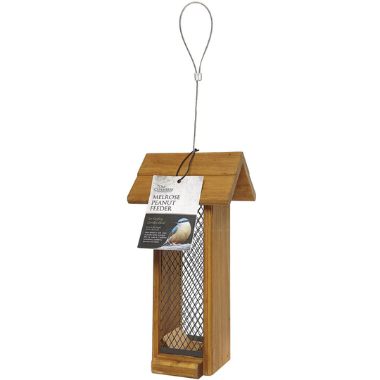 Tom Chambers Outdoors Hanging Melrose Wooden Peanut Bird Feeder With Wired Mesh