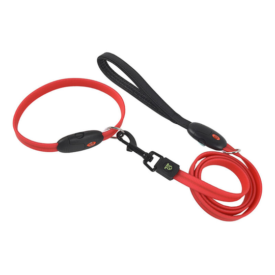 Pet Light Emitting Leash Collar usb Charge Red Dog Walking Collar Leash
