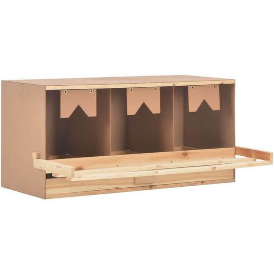 Hommoo Chicken Laying Nest 3 Compartments 96x40x45 cm Solid Pine Wood VD07212