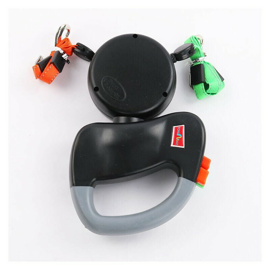 Monly - Double retractable 2-dog tangle-free leash 10' long for small to medium dogs for walking two dogs up to 40 pounds per dog