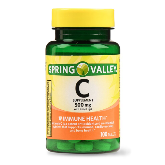 Spring Valley Vitamin C 500 mg with Rose Hips, 100 tablets
