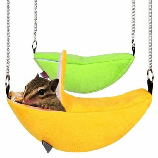 Perle Rare - Hamster Banana Hamster Bed House Hamster Small Pet Warm Cage Hamster Nest Accessories for Diver Hamster Small Pet 2pcs*Yellow