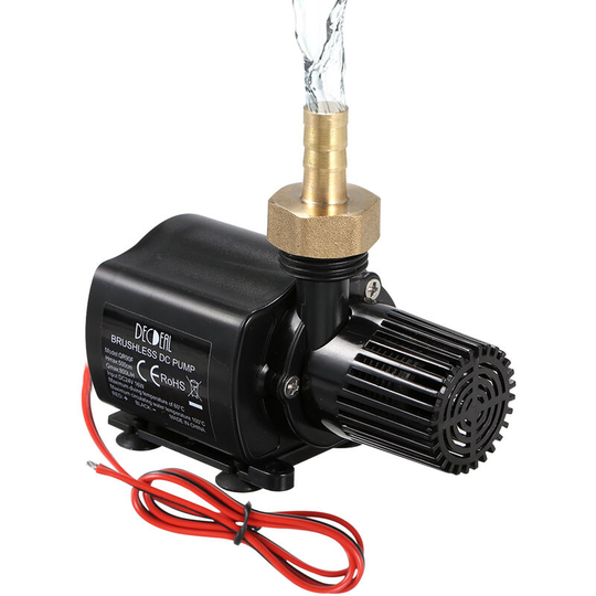Brushless Water Pump Ultra-quiet DC24V Waterproof Submersible Pump for Fountain Aquarium Pond Circulating 800L/H 16W Lift 16.4ft with Fastening Hoop