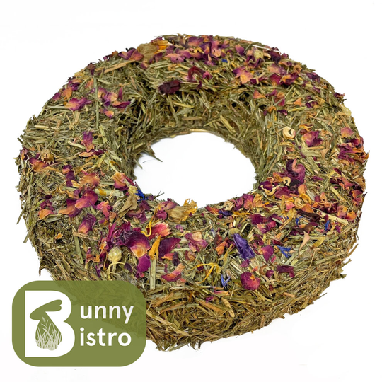 (x1) Bunny Bistro Natural Flower Forage Rings - Guinea Pig, Rabbit