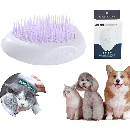 Dog Cat Brush,Self-Cleaning Dog Brush,Dog Comb Brush,Pet Grooming Brush (Purple) - Litzee