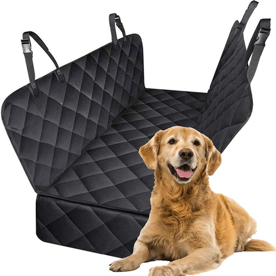 Dog Car Seat Covers, Dog in Car Tansport Back Seat Protector Cover with Viewing Window, Waterproof Bench Cover for Cars and SUVs, 142 x 132 cm, Black