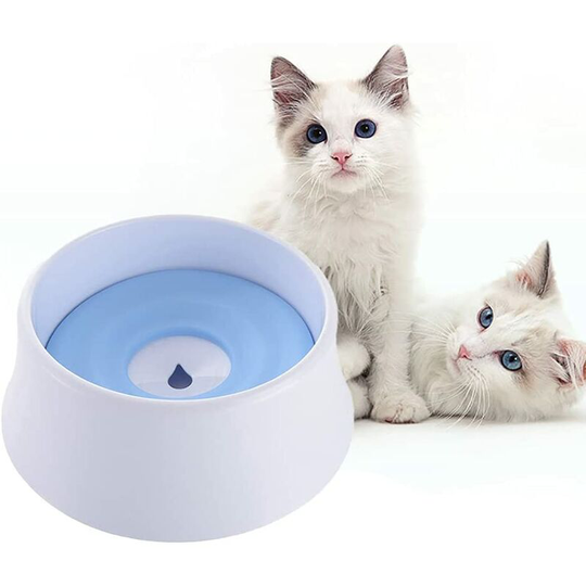 Pet Drinking Bowl, Spill-Proof Buoyancy Water Bowl for Dog Cats, Dog Water Bowl, No Splash, No Spill (Blue)