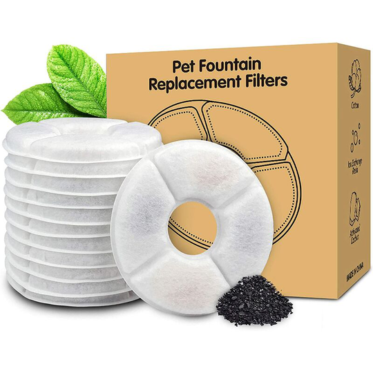 Moobona Paquete de 12 filtros de repuesto para fuente de gato | Filtros de fuente de agua para mascotas | Filtros de carbón activado