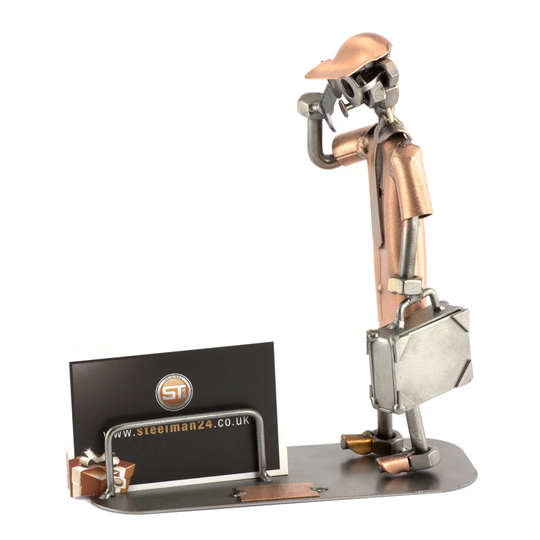 Golden Handyman Screw Man Place Card Holder